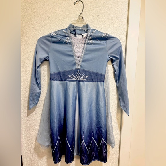 Disney Frozen Princess Dress with Sheer Overlay panel in Blue color Size S 4-6X - Picture 1 of 10